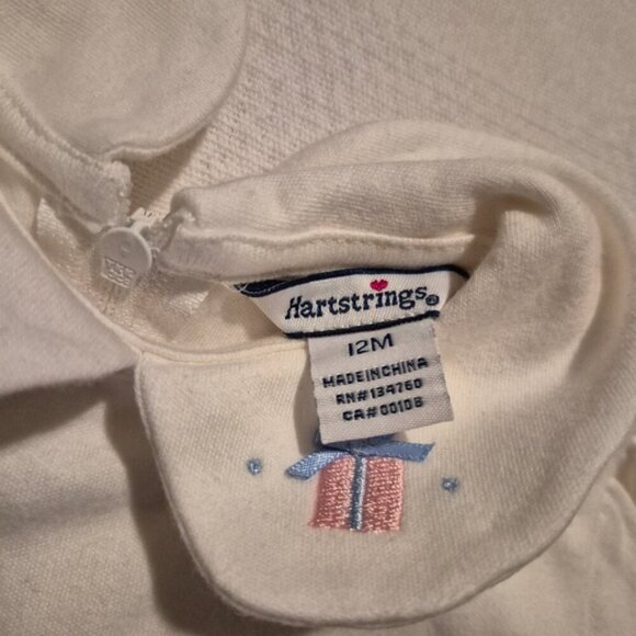 Hartstrings girls 12 months Peter Pan collar with embroidered gift box white NEW - Picture 3 of 6